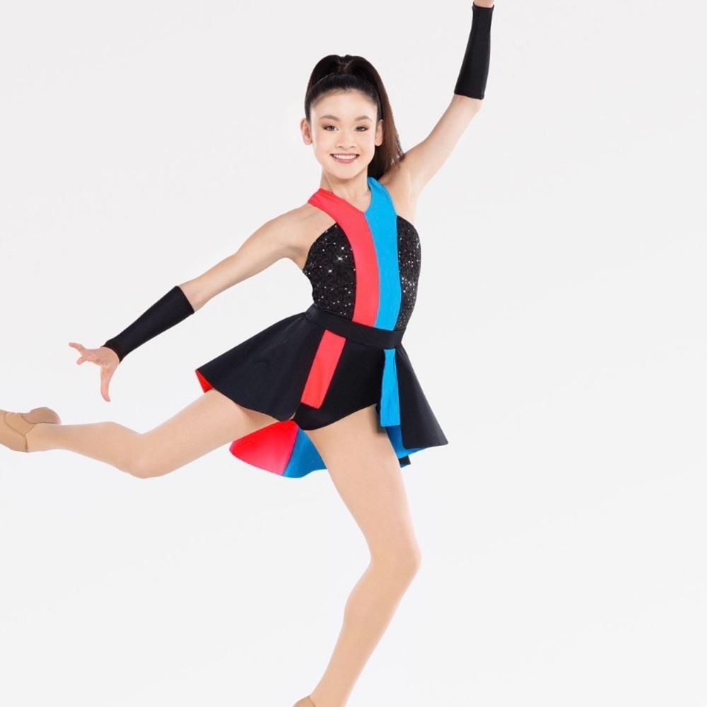 Revolution Dance costume- Think Twice-(black-pink-blue)- size MC